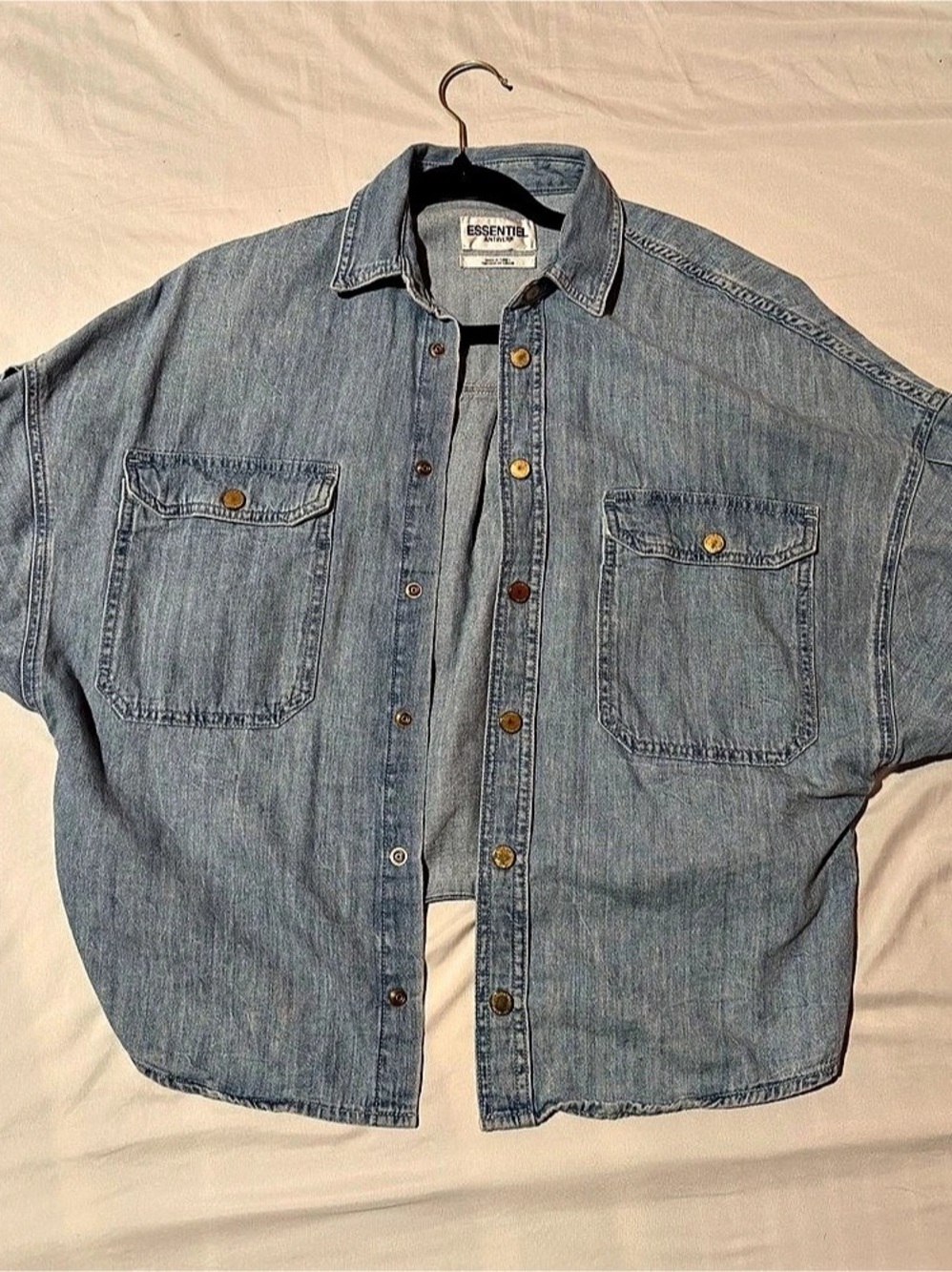 Essential Denim Cropped Shirt Jacket Size Small